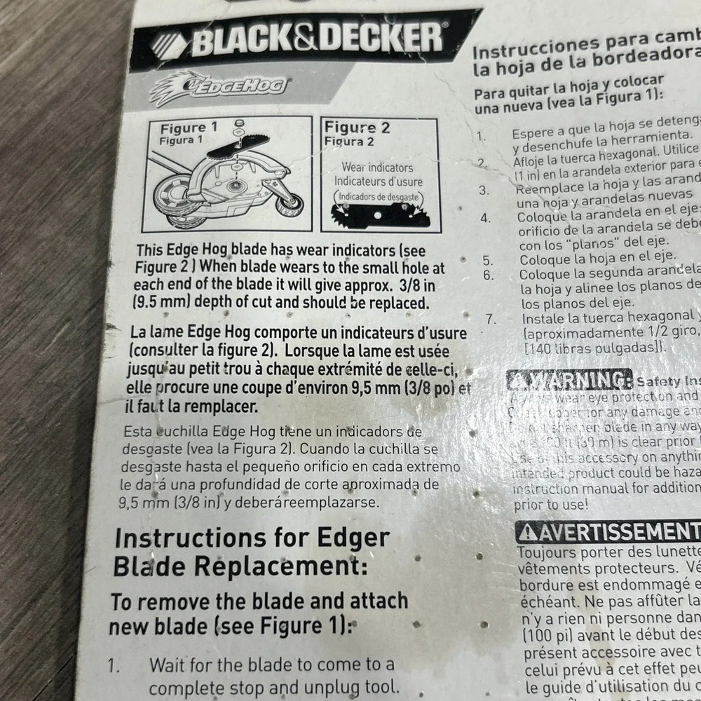 Black‎ & Decker EB-007 7-1/2in. Heavy Duty Edger Blade Models LE750 & EH1000 NOS